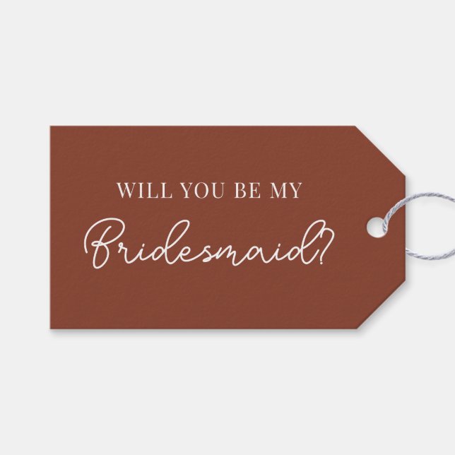 Modern Bridesmaids Proposal Tag (Front (Horizontal))