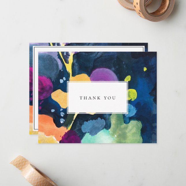 Modern Bright Abstract Painted Pattern Card (Front/Back In Situ)