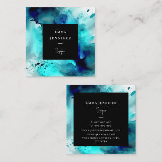 Modern bright Abstract Painted Pattern Square Business Card