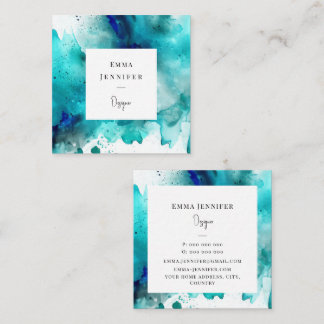 Modern bright Abstract Painted Pattern Square Business Card