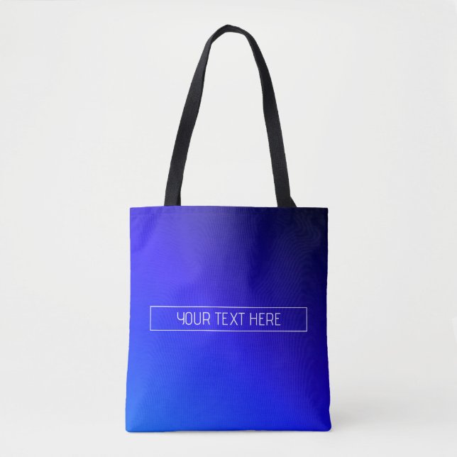 Modern Bright Blue & Purple Gradient Ombre Tote Bag (Front)