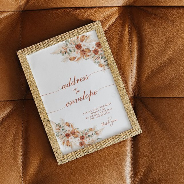 Modern Bright Boho Address the Envelope Shower  Poster (Creator Uploaded)