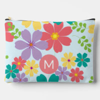 Modern Bright Cheerful Flower Pattern Monogrammed