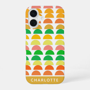 Modern Bright Citrus Geometric Shapes Design iPhone 16 Case