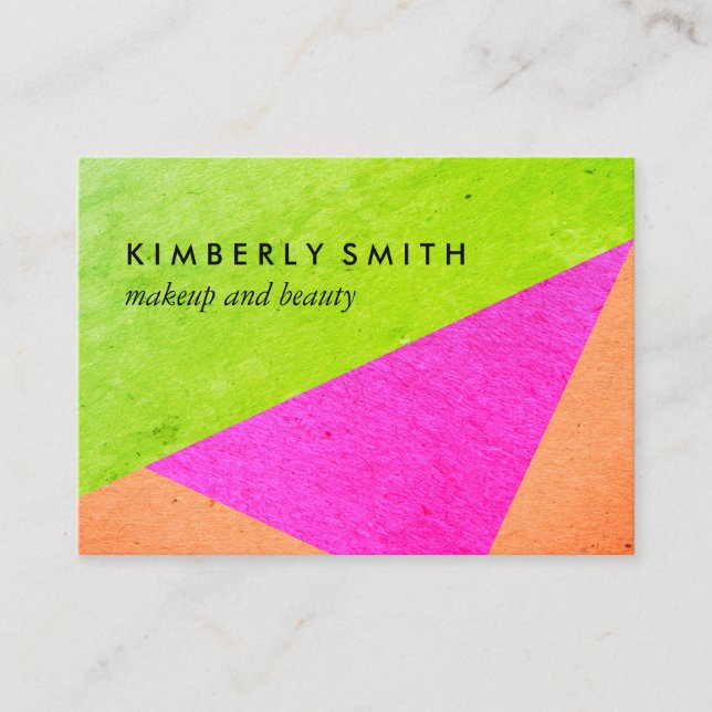 Modern Bright Colour Blocks Business Card (Front)