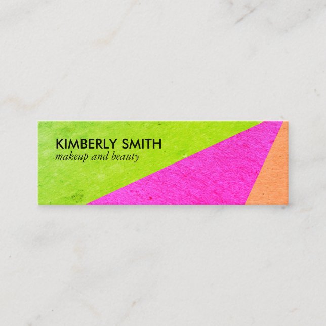 Modern Bright Colour Blocks Mini Business Card (Front)