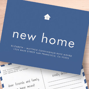 Modern Bright Colour Minimalist New Home Announcement Postcard