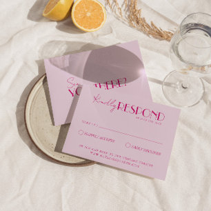 Modern Bright Colourful Retro Fun Funky Wedding RSVP Card