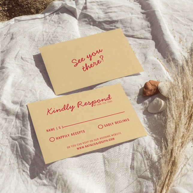 Modern Bright Colourful Retro Fun Funky Wedding RSVP Card (Creator Uploaded)