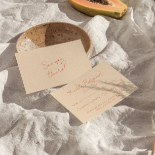 Modern Bright Colourful Retro Whimsical Wedding RSVP Card