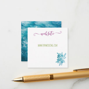 Modern Bright Floral Blue Pink Ocean Photo Website Enclosure Card