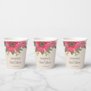 Modern Bright Floral  Bridal Shower  Paper Cups