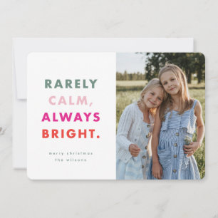 Modern Bright Funny Colourful Photo Holiday Card