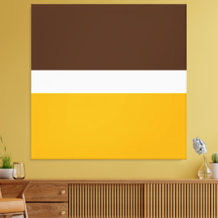 Modern Bright Golden Yellow Brown Colour Blocks  Canvas Print