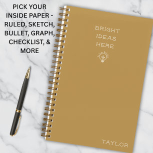 Modern Bright Ideas Personalized Name Mustard Not Notebook