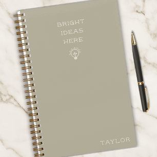 Modern Bright Ideas Personalized Name Stylish Notebook