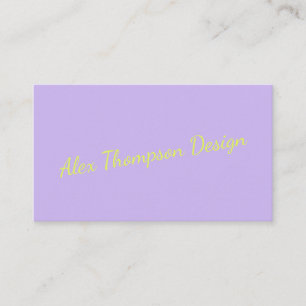 Modern Bright Lavender Chartreuse Script Business Card