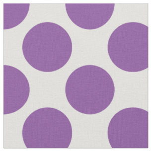 Modern Bright Purple and White Large Polka Dots Fabric