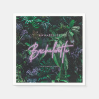 Modern bright purple girly neon bachelorette