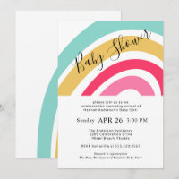 Modern Bright Rainbow Baby Shower for Girl