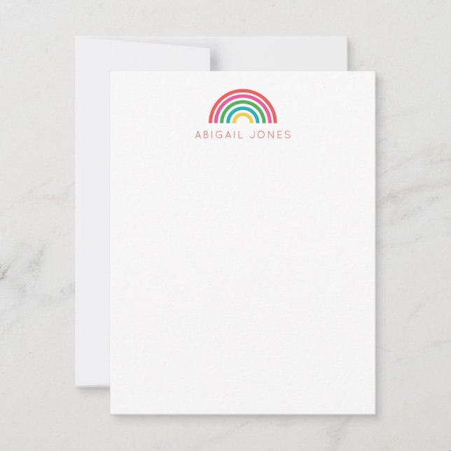 Modern Bright Rainbow Personalised Kids Card (Front)