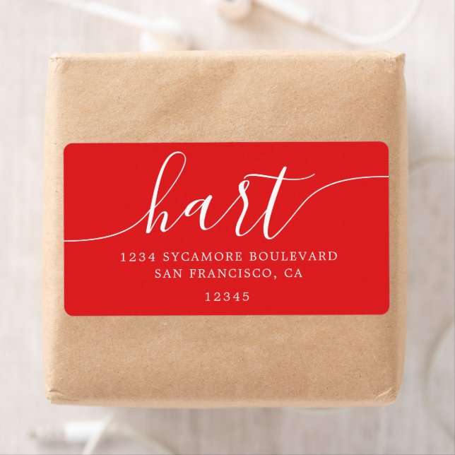 Modern Bright Red Family Return Address (Insitu)