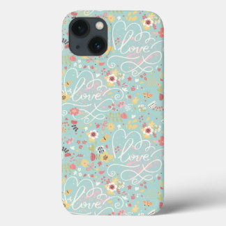 Modern Bright Romantic Pattern iPhone 13 Case