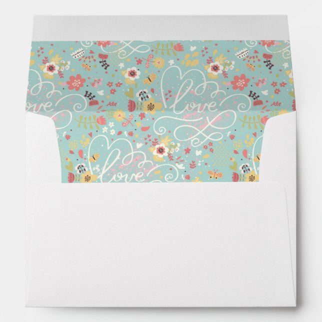 Modern Bright Romantic Pattern Envelope (Back (Bottom))