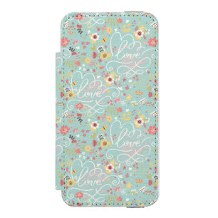 Modern Bright Romantic Pattern Incipio Watson™ iPhone 5 Wallet Case