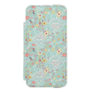 Modern Bright Romantic Pattern Incipio Watson™ iPhone 5 Wallet Case