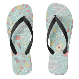 Modern Bright Romantic Pattern Jandals