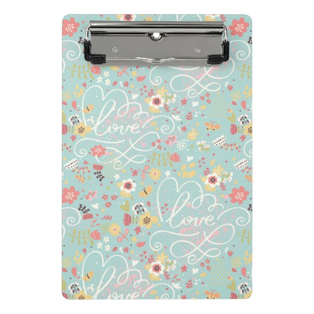 Modern Bright Romantic Pattern Mini Clipboard (Front)