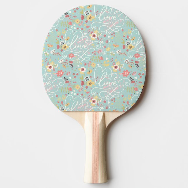 Modern Bright Romantic Pattern Ping Pong Paddle (Front)