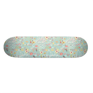 Modern Bright Romantic Pattern Skateboard