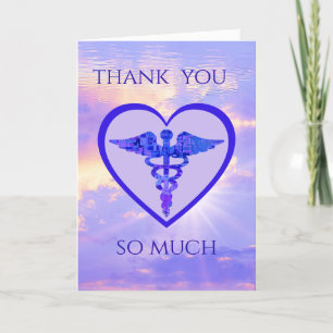 Modern Bright Sky Medical Staff Thank You Card