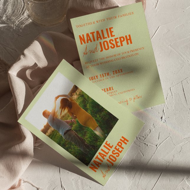 Modern Bright Traditional Colourful Photo Wedding Invitation (Creator Uploaded)