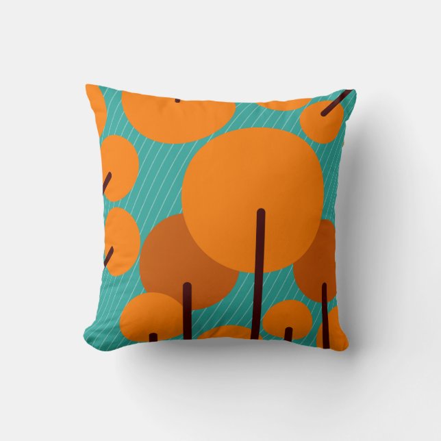 Modern Bright Trees Cushion Pillow Minimalist (Front)