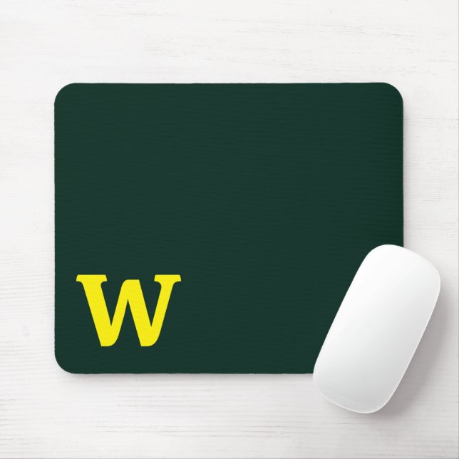 Modern bright yellow initial lettering  mouse pad (With Mouse)