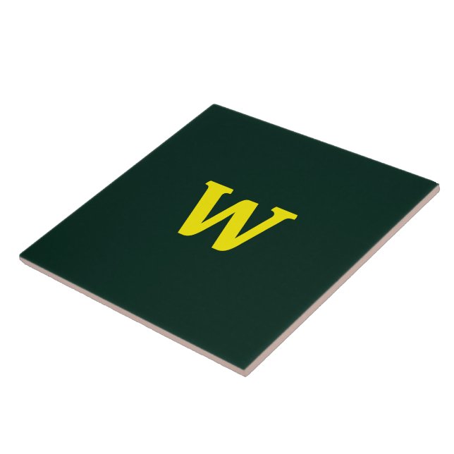 Modern bright yellow initial lettering  tile (Side)