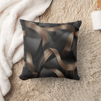 Modern Bronze Flow Luxury Masculine Accent Cushion