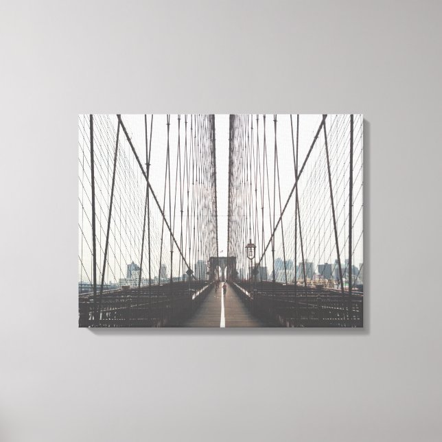 Modern Brooklyn Bridge Canvas Print (Front)