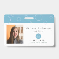 Modern Broom Logo Blue Cleaning Service ID Photo