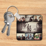 Modern Brother Best Friends Dark Photo Collage Key Ring<br><div class="desc">Modern Dark Brothers Best Friends Photo Collage is a seven photo collage for brothers. It can be gifted on Brother's birthday,  Friendship day or Christmas.</div>