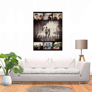 Modern Brother Best Friends Dark Photo Collage Print
