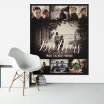 Modern Brother Best Friends Dark Photo Collage Tapestry<br><div class="desc">Brothers can often develop a special bond that goes beyond just being siblings, they can become best friends. Growing up together and sharing similar experiences can create a unique connection. Brothers can confide in each other, have each other's back, and share common interests. They can provide emotional support and encouragement...</div>