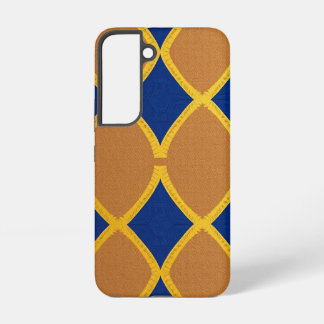 Modern Brown and Blue Geometric Pattern Design Samsung Galaxy Case