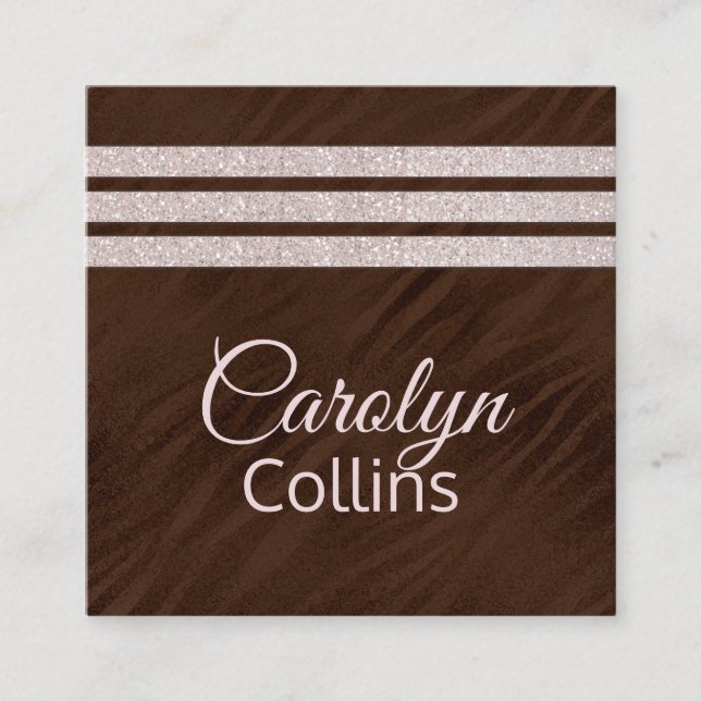 Modern Brown and Blush Business Card (Front)