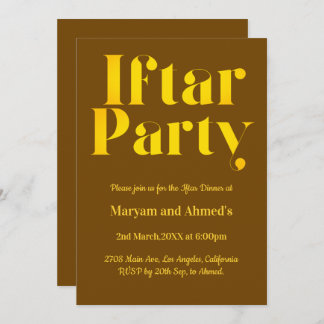 Modern Brown and Gold Iftar Party Invitation