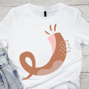 Modern Brown and Pink Yom Kippur Shofar T-Shirt