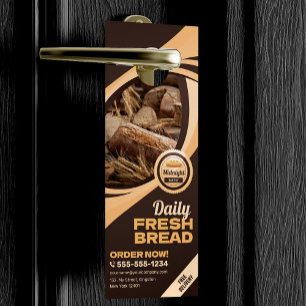 Modern Brown Bakery Bread Shop Baking Catering Door Hanger